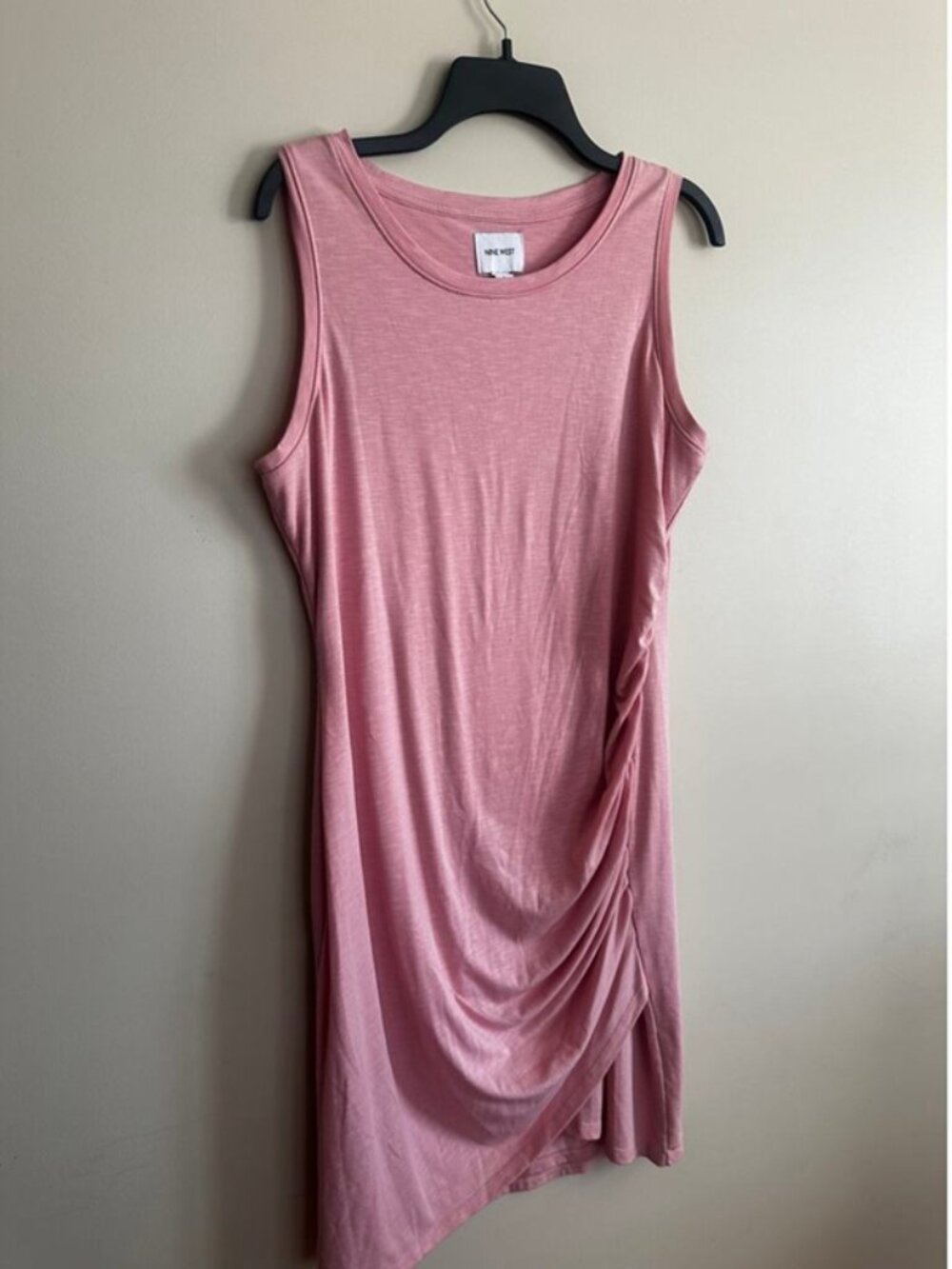 Nine West Pink Sleeveless Ruched Midi Dress
